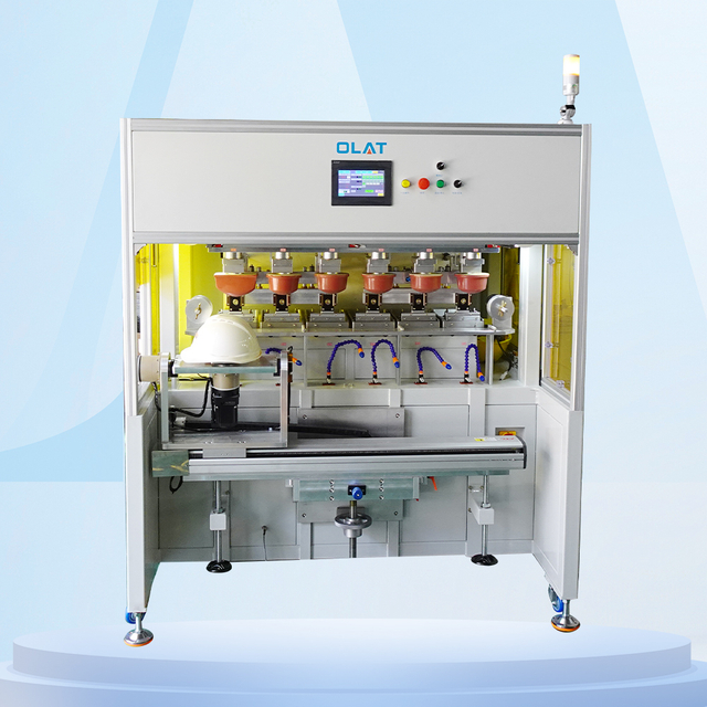 Thiết bị in pad mũ bảo hiểm an toàn xoay sáu màu